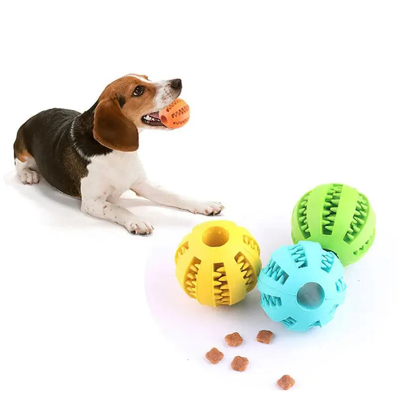 Dog Toy Ball, Nontoxic Bite Resistant Toy Ball for Pet Dogs Puppy Cat, Dog Pet Food Treat Feeder Chew Tooth Cleaning Ball - Pup Confort Store