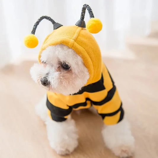 1PCS Dog Clothes For Autumn And Winter Schnauzer Teddy Small Puppy Cat Pet Hoodie Bee Transformation Suit - Pup Confort Store