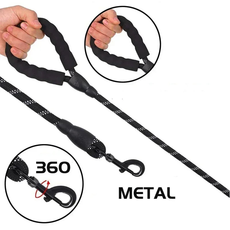 Reflective Dog Leash with Padded Handle - Durable Dual Traction Rope for Strong Dogs - Boost Safety and Control - Pup Confort Store