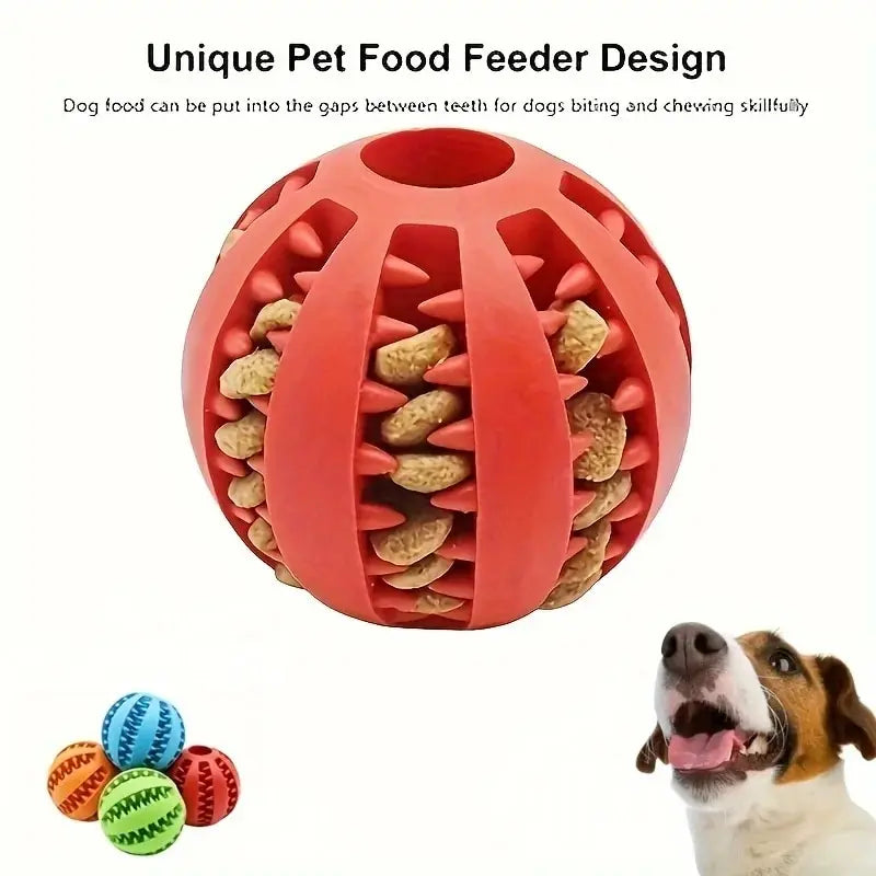 Dog Toy Ball, Nontoxic Bite Resistant Toy Ball for Pet Dogs Puppy Cat, Dog Pet Food Treat Feeder Chew Tooth Cleaning Ball - Pup Confort Store