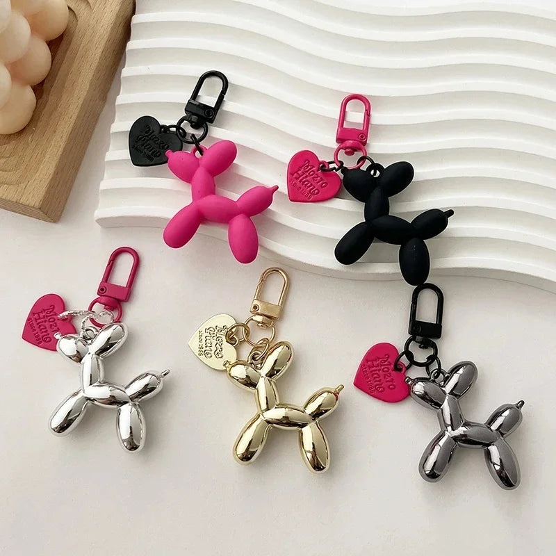 Y2K Balloon Dog Keychain Models for Girls Sweet Ins Style Balloon Dog Phone Chain Key Buckle Accessories Bag Pendant Toys New - Pup Confort Store