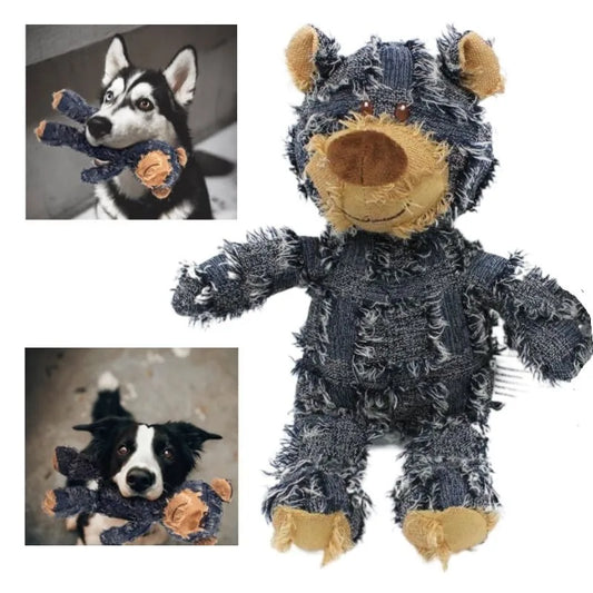 Squeaky Teddy Bear Dog Toy – Fun & Dental Care - Pup Confort Store