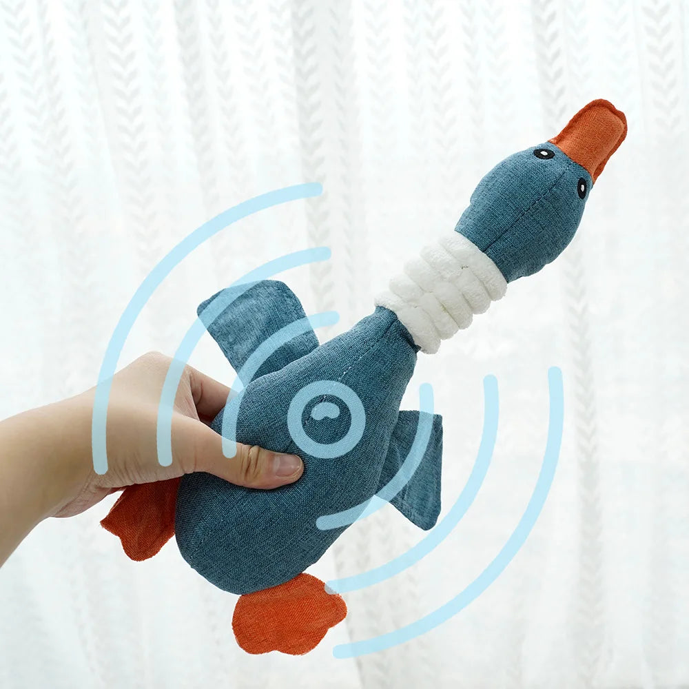 Squeaky Goose Plush Dog Toy – Fun & Dental Relief - Pup Confort Store
