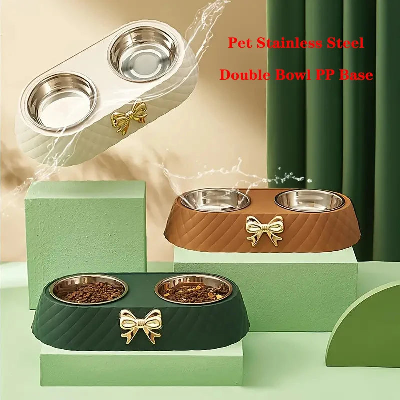 Elegant Double Pet Bowl – Stylish, Practical, Easy to Clean - Pup Confort Store