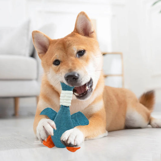 Squeaky Goose Plush Dog Toy – Fun & Dental Relief - Pup Confort Store