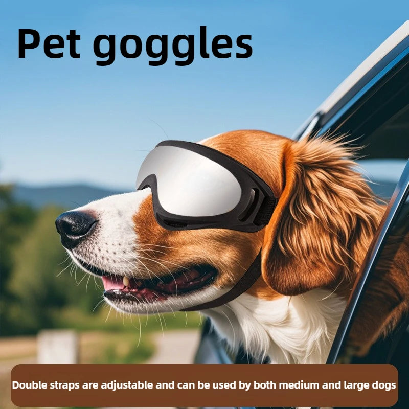 All-Black Adjustable Dog Goggles – UV Protection & Style - Pup Confort Store