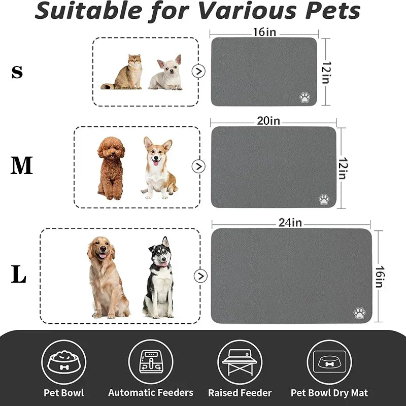 Quick-Dry Pet Feeding Mat – No Mess, No Stress - Pup Confort Store