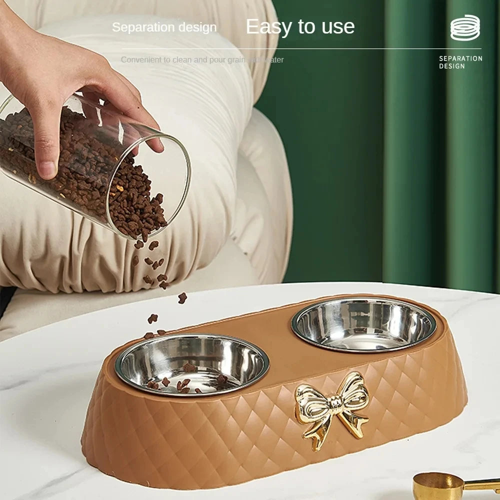 Elegant Double Pet Bowl – Stylish, Practical, Easy to Clean - Pup Confort Store