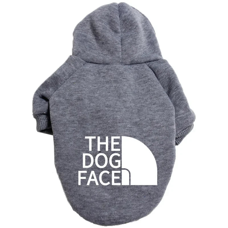 Pet Dog Hoodies Autumn and Winter Season Large Dog Clothes Dog Face Text Pattern French Bulldog Labrador Jacket Clothing - Pup Confort Store