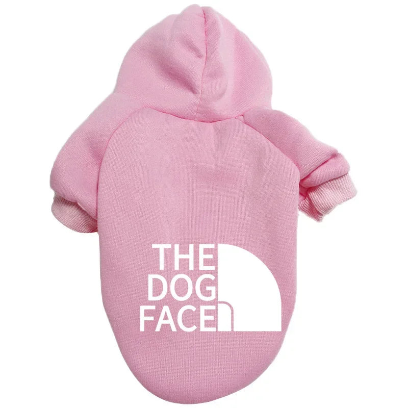 Pet Dog Hoodies Autumn and Winter Season Large Dog Clothes Dog Face Text Pattern French Bulldog Labrador Jacket Clothing - Pup Confort Store