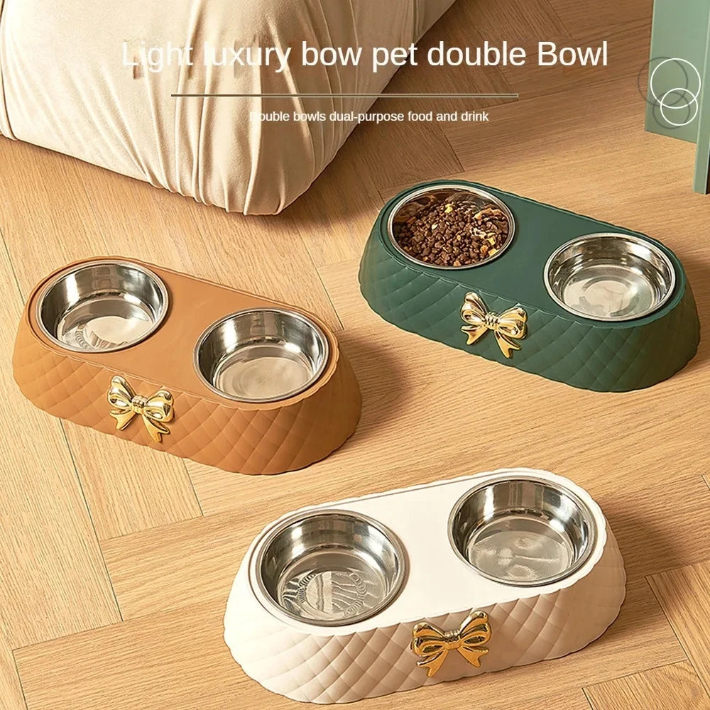 Elegant Double Pet Bowl – Stylish, Practical, Easy to Clean - Pup Confort Store
