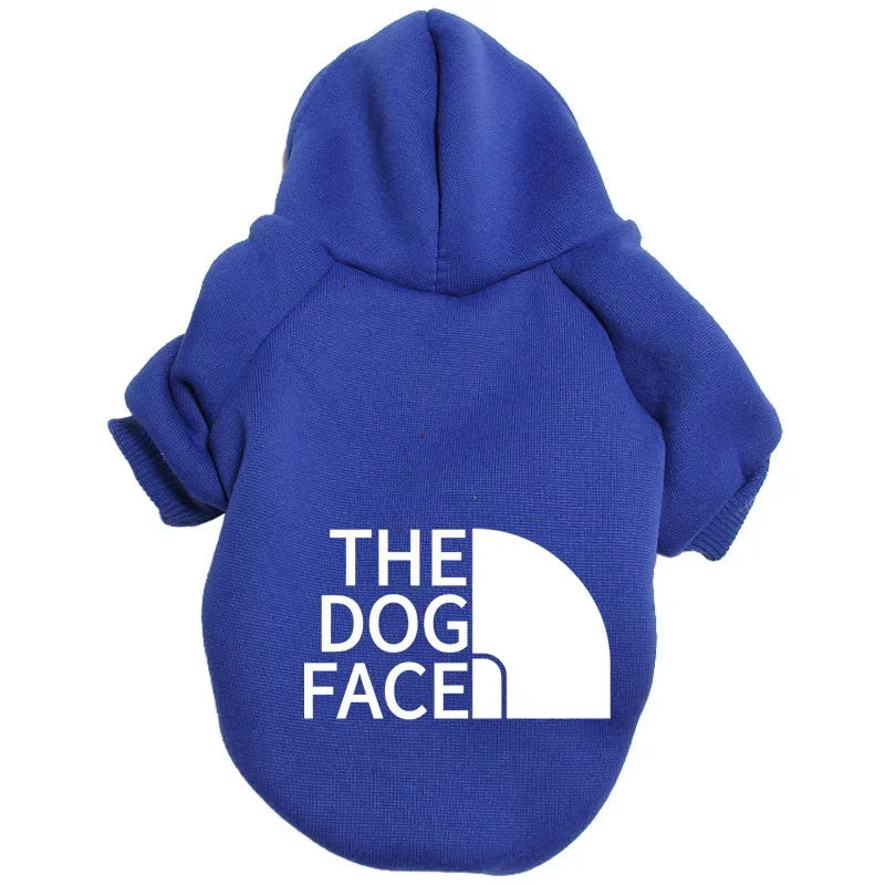 Pet Dog Hoodies Autumn and Winter Season Large Dog Clothes Dog Face Text Pattern French Bulldog Labrador Jacket Clothing - Pup Confort Store