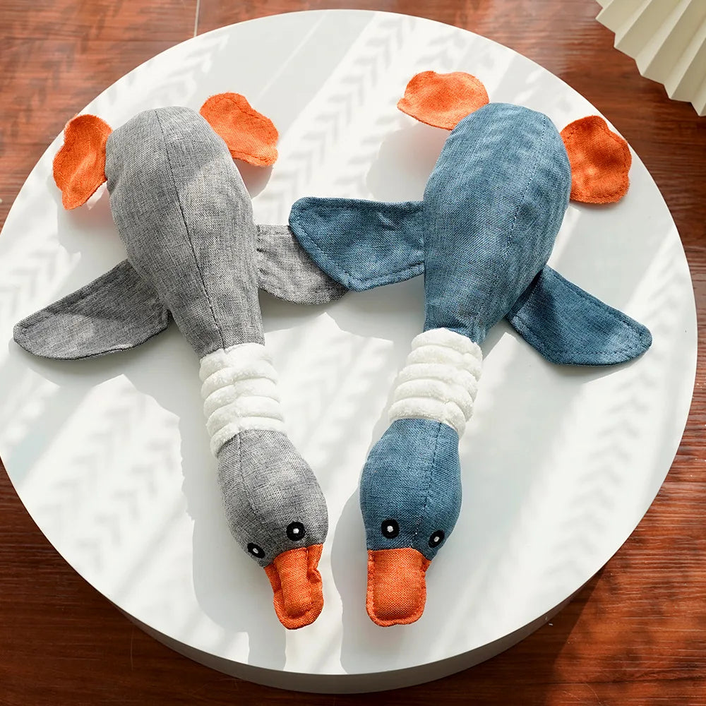 Squeaky Goose Plush Dog Toy – Fun & Dental Relief - Pup Confort Store