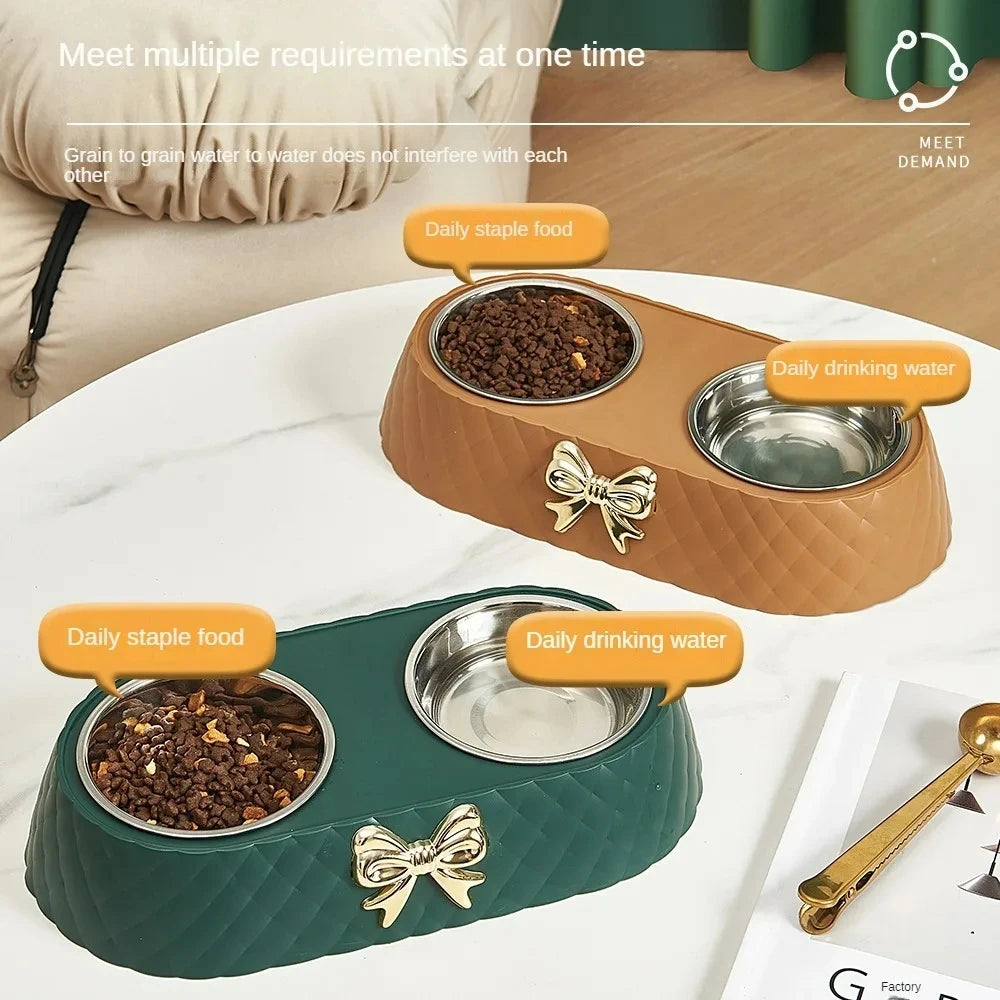Elegant Double Pet Bowl – Stylish, Practical, Easy to Clean - Pup Confort Store
