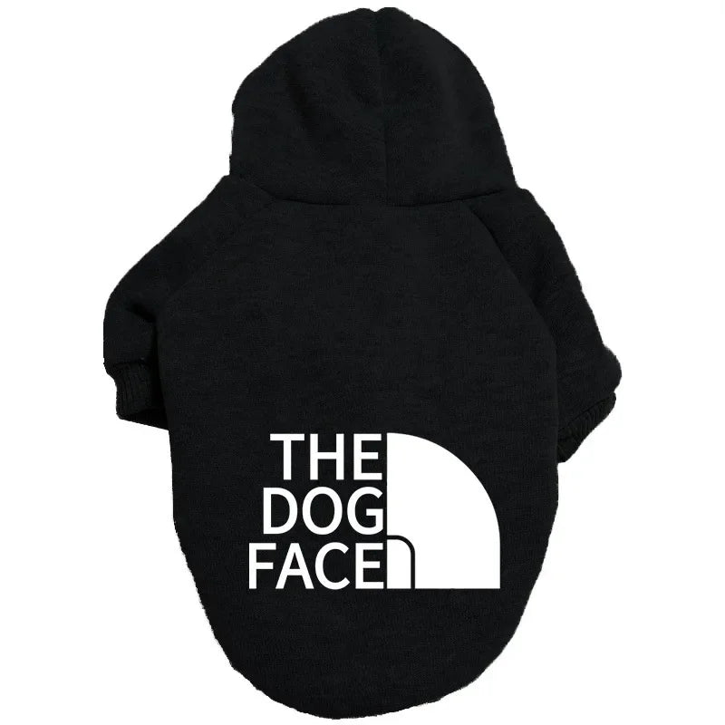 Pet Dog Hoodies Autumn and Winter Season Large Dog Clothes Dog Face Text Pattern French Bulldog Labrador Jacket Clothing - Pup Confort Store